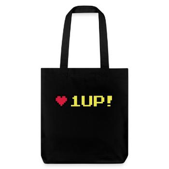 8-Bit 1UP - Stanley/Stella Heavyweight Recycled Tote Bag - black - Front