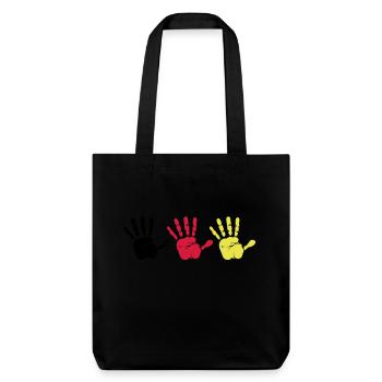 Empreinte de main Trio - Tote bag épais recyclé Stanley/Stella - noir - Devant