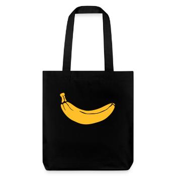 Banana - Banane - Stanley/Stella recycelter Heavyweight Stoffbeutel - Schwarz - Vorne