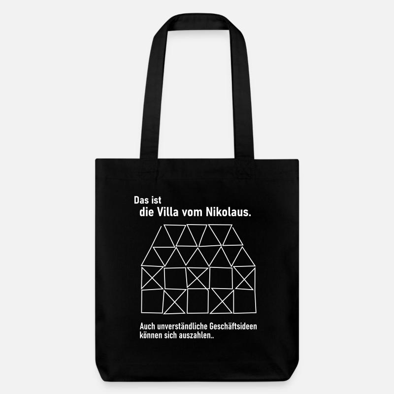 Villa vom Nikolaus - Stanley/Stella recycelter Heavyweight Stoffbeutel - Schwarz