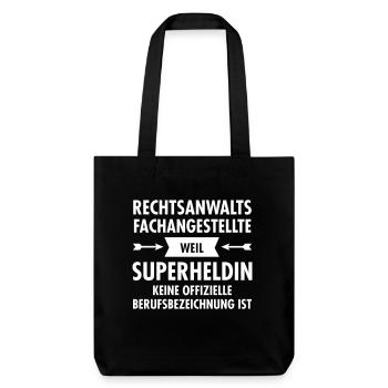 Rechtsanwaltsfachangestellte - Superheldin - Stanley/Stella recycelter Heavyweight Stoffbeutel - Schwarz - Vorne