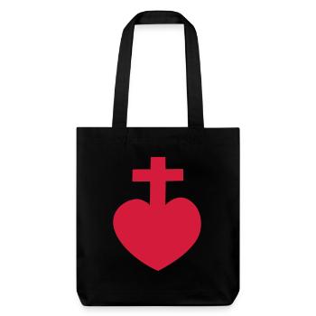 sacré cœur symbole vendéen croix amour - Tote bag épais recyclé Stanley/Stella - noir - Devant
