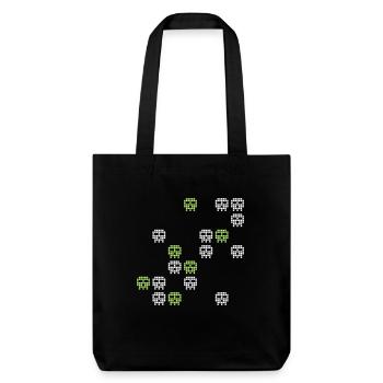 pixel skull game shot - Stanley/Stella Heavyweight Recycled Tote Bag - black - Front