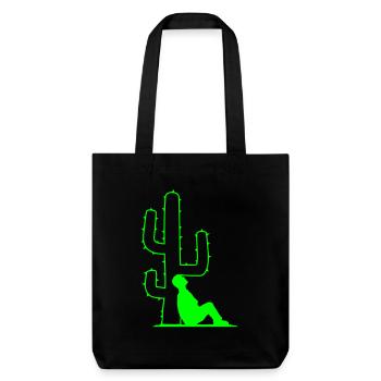 cactus relaxant penché homme se reposer dormir - Tote bag épais recyclé Stanley/Stella - noir - Devant
