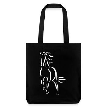 galloping horse Stallion Mare drawing - Stanley/Stella Heavyweight Recycled Tote Bag - black - Front