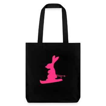 lapin ski lapin ski hiver ski neige - Tote bag épais recyclé Stanley/Stella - noir - Devant