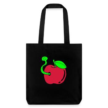 Worm Apple - Stanley/Stella Heavyweight Recycled Tote Bag - black - Front