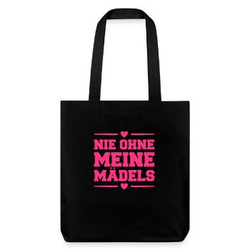 nie ohne meine maedels herz - Stanley/Stella recycelter Heavyweight Stoffbeutel - Schwarz - Vorne