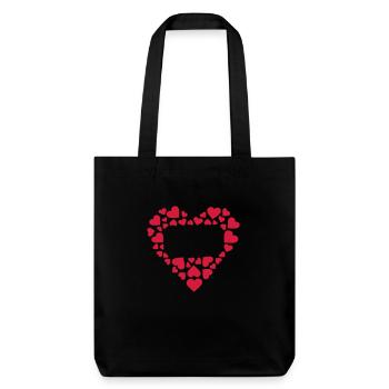 coeur rectangle - Tote bag épais recyclé Stanley/Stella - noir - Devant