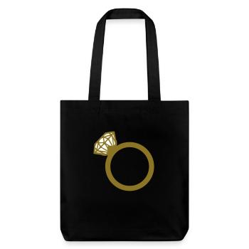 diamond ring - Stanley/Stella recycelter Heavyweight Stoffbeutel - Schwarz - Vorne