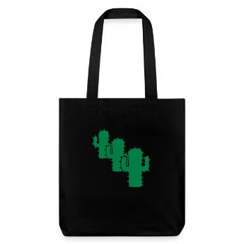 Drei Kakteen 3 Kaktus Wüste Cool Grüne Silhouette - Stanley/Stella recycelter Heavyweight Stoffbeutel - Schwarz - Vorne