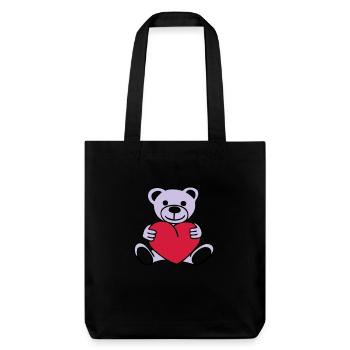ourson & coeur - Tote bag épais recyclé Stanley/Stella - noir - Devant