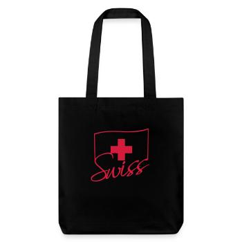 Swiss Flag Logo - Tote bag épais recyclé Stanley/Stella - noir - Devant