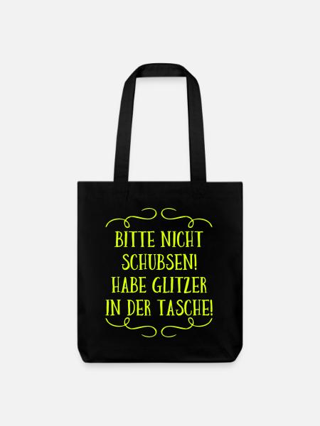Bitte nicht schubsen! - Stanley/Stella recycelter Heavyweight Stoffbeutel - Schwarz