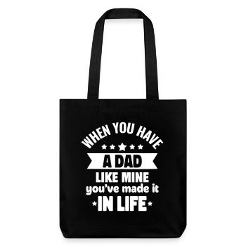 Un papa comme le mien, c’est du pur bonheur - Tote bag épais recyclé Stanley/Stella - noir - Devant