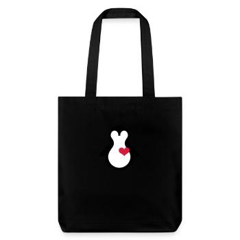 penguin with heart - Stanley/Stella Heavyweight Recycled Tote Bag - black - Front