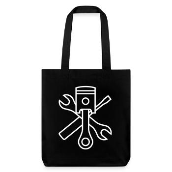 Pistons and tools 1c (+ your text) - Stanley/Stella Heavyweight Recycled Tote Bag - black - Front