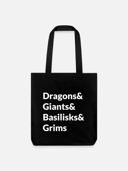 Dragons Ginats Basilisks Grims - Stanley/Stella recycelter Heavyweight Stoffbeutel - Schwarz