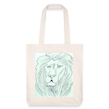 Dessin de tête de lion pur - Tote bag épais recyclé Stanley/Stella - blanc cassé - Devant