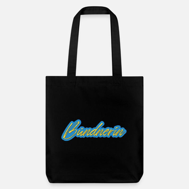 Bündnerin Neon Script - Stanley/Stella recycelter Heavyweight Stoffbeutel - Schwarz