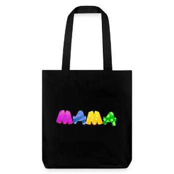 Baby Eltern Kind Geschenk Sprüche Geburt Mama Papa - Stanley/Stella recycelter Heavyweight Stoffbeutel - Schwarz - Vorne