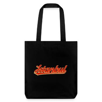 Istanbul Retro Script Logo - Stanley/Stella recycelter Heavyweight Stoffbeutel - Schwarz - Vorne