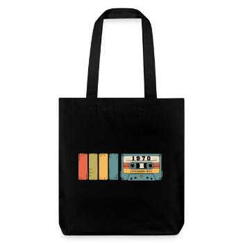 Cadeau d’anniversaire original vintage des années 1970 - Tote bag épais recyclé Stanley/Stella - noir - Devant