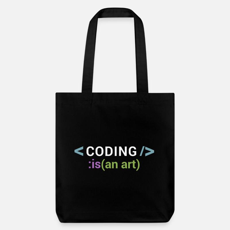 Programmieren ist eine Kunst - Stanley/Stella recycelter Heavyweight Stoffbeutel - Schwarz