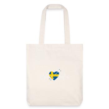 Schweden Herz Herzschlag Flagge Geschenk - Stanley/Stella recycelter Heavyweight Stoffbeutel - Naturweiß - Vorne