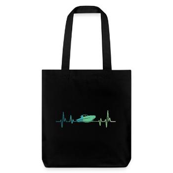Bateau à moteur heartbeat bateau rapide sportboat - Tote bag épais recyclé Stanley/Stella - noir - Devant