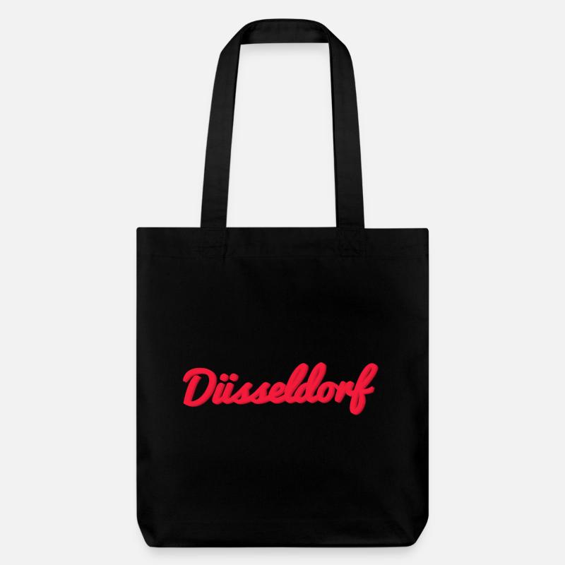 Düsseldorf Script Stadtlogo - Stanley/Stella recycelter Heavyweight Stoffbeutel - Schwarz