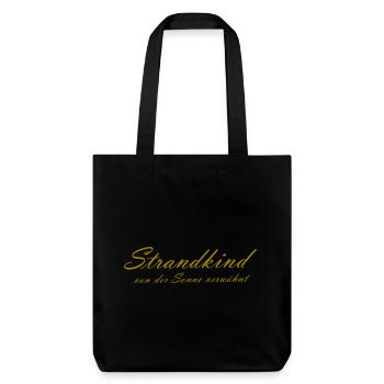 Strandkind von der Sonne verwöhnt - Stanley/Stella recycelter Heavyweight Stoffbeutel - Schwarz - Vorne
