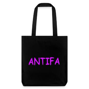 Antifa - lilac - Stanley/Stella recycelter Heavyweight Stoffbeutel - Schwarz - Vorne