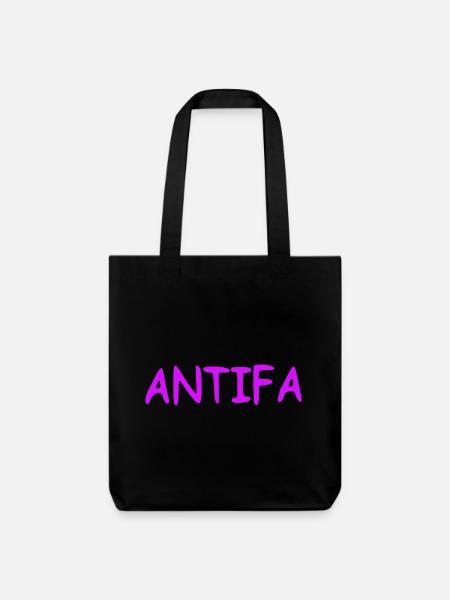 Antifa - lilac - Stanley/Stella recycelter Heavyweight Stoffbeutel - Schwarz
