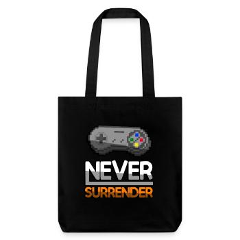 NEVER SURRENDER (Orange)+ SNES Controller - Gaming - Stanley/Stella recycelter Heavyweight Stoffbeutel - Schwarz - Vorne
