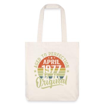 April 1977 Geburtstag - April 1977 Geschenkidee - Stanley/Stella recycelter Heavyweight Stoffbeutel - Naturweiß - Vorne