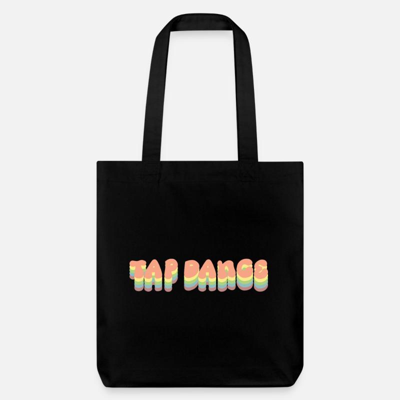 Tap Dance Regenbogen Pastell - Stanley/Stella recycelter Heavyweight Stoffbeutel - Schwarz