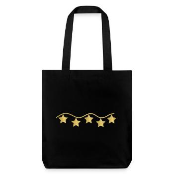 guirlande d'étoiles dorées - Tote bag épais recyclé Stanley/Stella - noir - Devant
