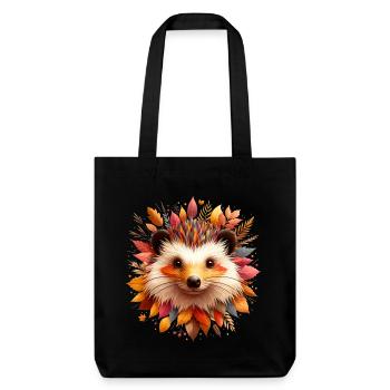 beau hérisson, fait de différentes feuilles - Tote bag épais recyclé Stanley/Stella - noir - Devant
