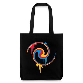 Bunte Farbspirale mit Graffiti-Stil - Stanley/Stella recycelter Heavyweight Stoffbeutel - Schwarz - Vorne