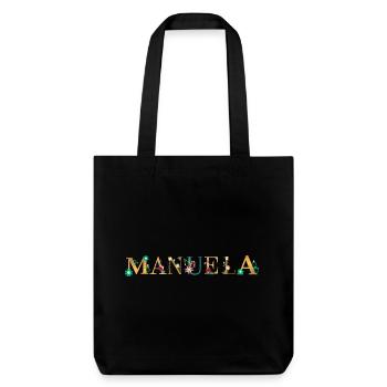 MANUELA name decorated with flowers - Stanley/Stella Heavyweight Recycled Tote Bag - black - Front