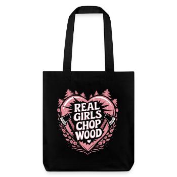 Lumberjack Wood Chopping Women - Stanley/Stella Heavyweight Recycled Tote Bag - black - Front
