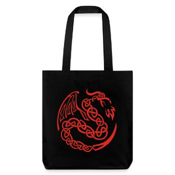 Roter keltischer Drache - Stanley/Stella recycelter Heavyweight Stoffbeutel - Schwarz - Vorne
