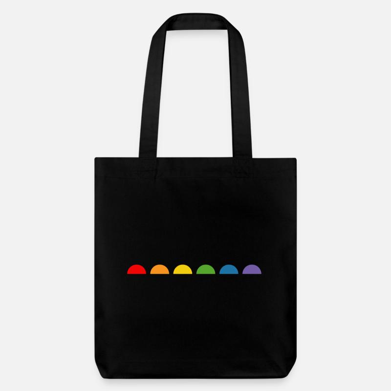 Rainbow Fun Halbkreis - Stanley/Stella recycelter Heavyweight Stoffbeutel - Schwarz