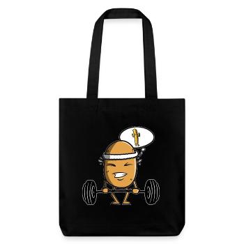 La pomme de terre fait du sport - Fitness - Tote bag épais recyclé Stanley/Stella - noir - Devant