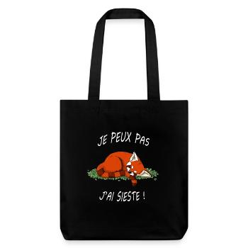 panda roux - Tote bag épais recyclé Stanley/Stella - noir - Devant