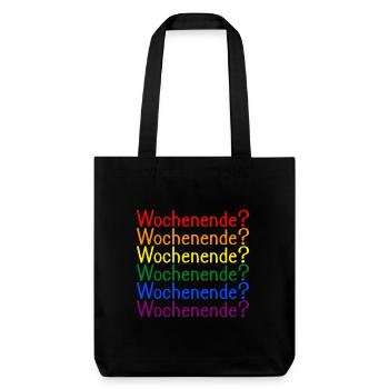 Wochenende Regenbogen LGBT - Stanley/Stella recycelter Heavyweight Stoffbeutel - Schwarz - Vorne