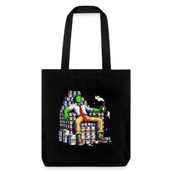 Wochenende Thron Lustiges Bier König Design - Stanley/Stella recycelter Heavyweight Stoffbeutel - Schwarz - Vorne