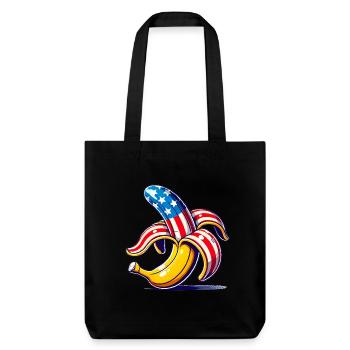 Patriotic Banana PopArt Design - Stanley/Stella Heavyweight Recycled Tote Bag - black - Front