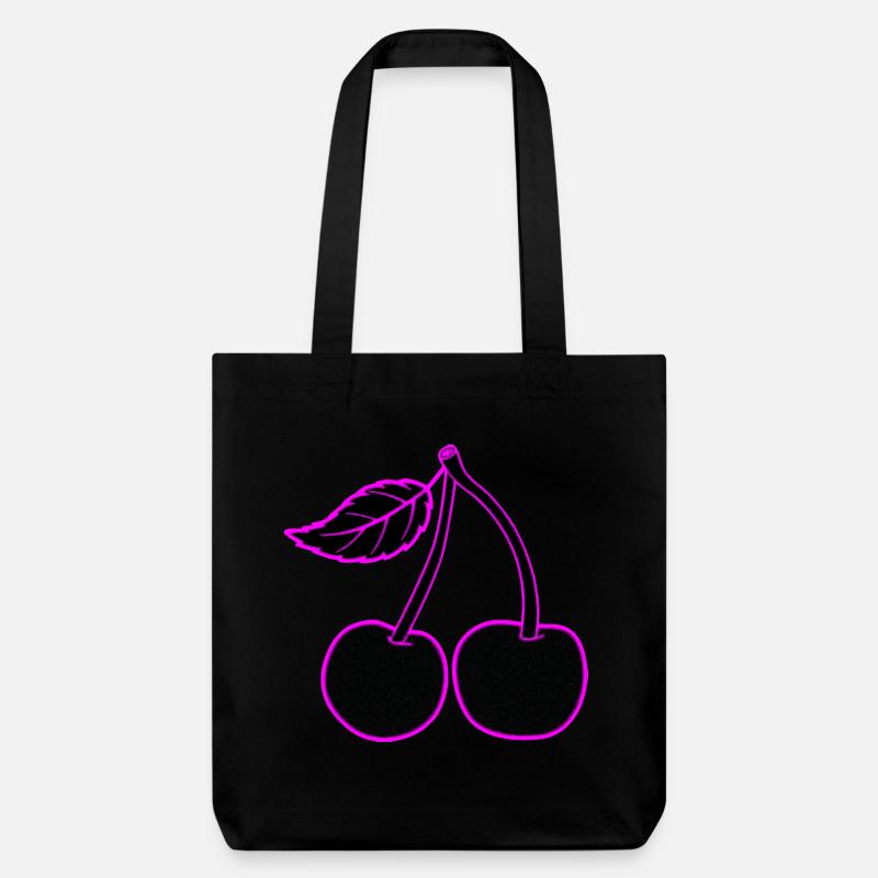 Neon Kirsche Pink, dezent oder präsent - Stanley/Stella recycelter Heavyweight Stoffbeutel - Schwarz